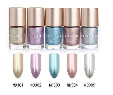 Metallic Mirror Effect Shiny Metal Polish Varnish 9ml