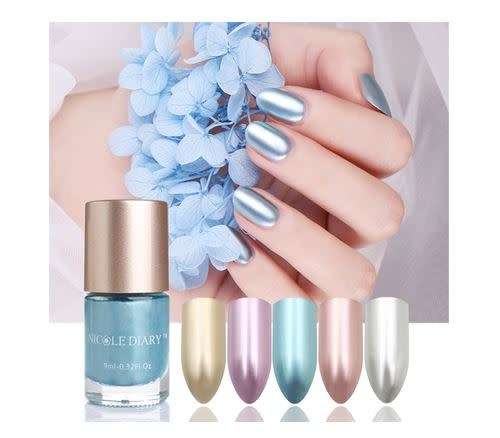 Metallic Mirror Effect Shiny Metal Polish Varnish 9ml