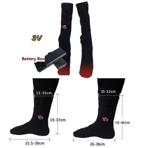 1 Pair Battery Heated Socks Warming Thermal For Cold Feet Foot Warmers Electric