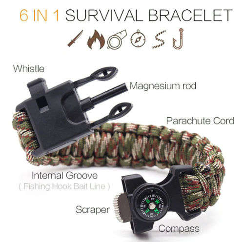Outdoor Paracord Compass Survival Bracelet * LOCAL STOCK*