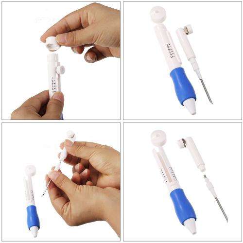 Embroidery Needle 6pc Pen Kit Set Craft Tool Thread Punch Magic DIY
