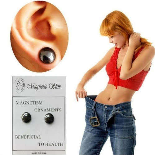 2 pairs Women Magnetic Acupuncture Earring Studs Weight Loss Slimming