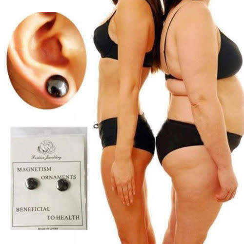 2 pairs Women Magnetic Acupuncture Earring Studs Weight Loss Slimming