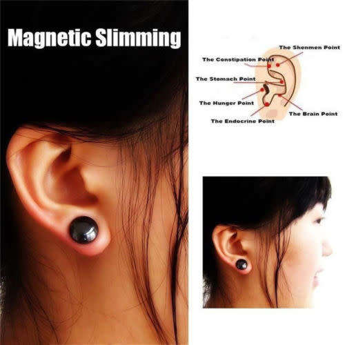 2 pairs Women Magnetic Acupuncture Earring Studs Weight Loss Slimming