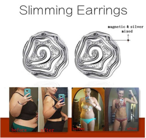 Slimming Earrings Healthy Stimulating Acupoints Stud Magnetic ROSE DESIGN