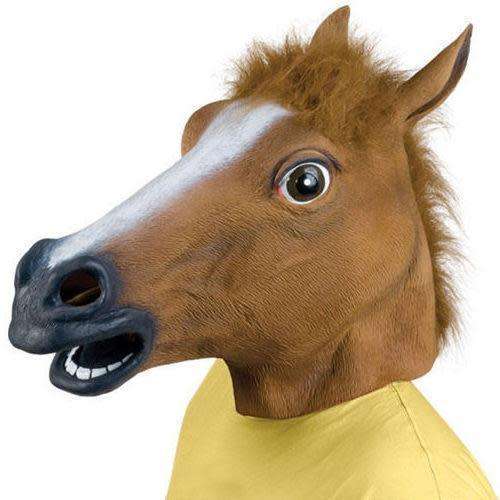 RUBBER HORSE HEAD MASK FANCY DRESS PARTY New year ADULT COSTUME