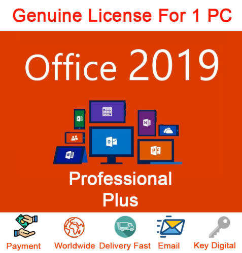 Microsoft Office 2019 Pro Plus 32/64 Bit Download License Genuine For 1PC