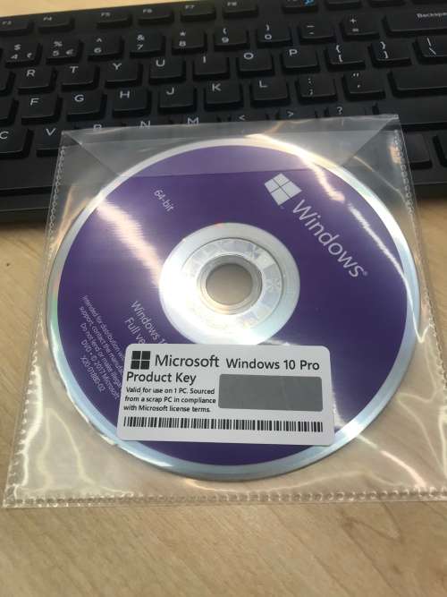 Microsoft Windows 10 Pro 64-Bit Official Install Disc + DVD & License Key