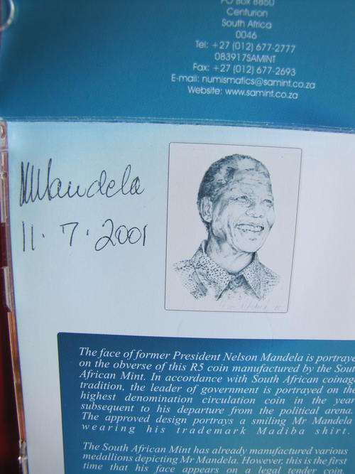2000 R5 Coin - Still sealed and untouched - dated and signed by Nelson Mandela