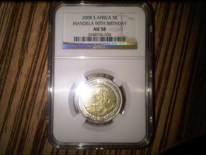 10 Available - MANDELA 2008 B/DAY COINS - AU58 - BID PER COIN