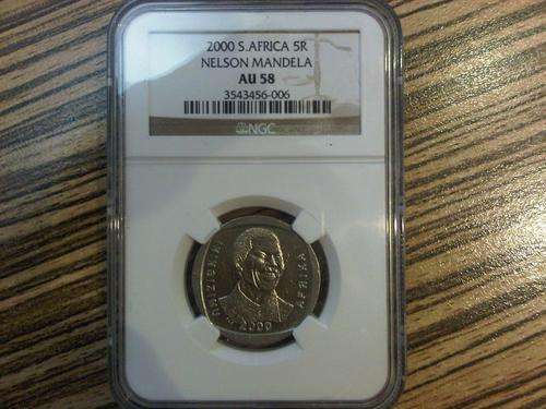 AU58 -  2000 SMILING MANDELA COIN - AU58