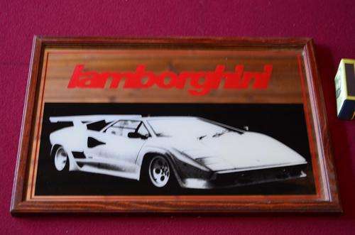 Vintage Bar Mirror of a Lamborghini motor car