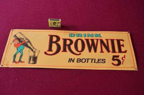 Old metal sign - Drink Brownie at 5c