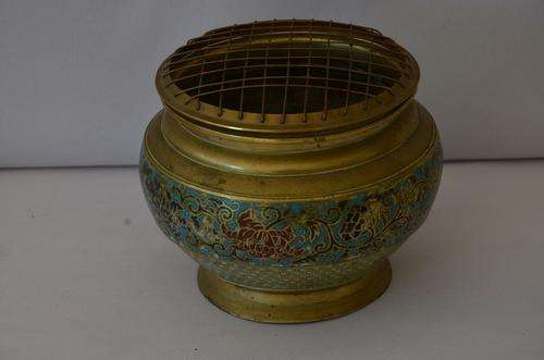 BEAUTIFUL DECORATED VINTAGE BRASS ROSE BOWL