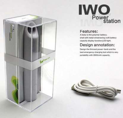 I.W.O. brand Portable Compact Power Station 2600mAh for phones/mobiles & USB devices