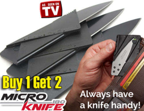 Twin pack of 2 "Micro Knife -180" only 13gm mass!! Hunting/Camping/Outdoors/Handyman/Mechanic/Biker