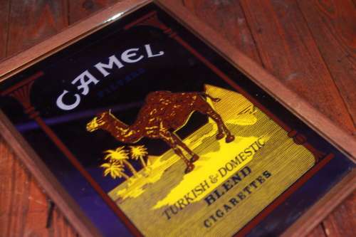 VINTAGE RARE CAMEL BAR MIRROR
