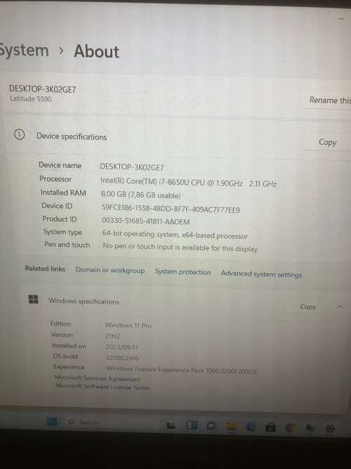 Dell latitude 5590 i7