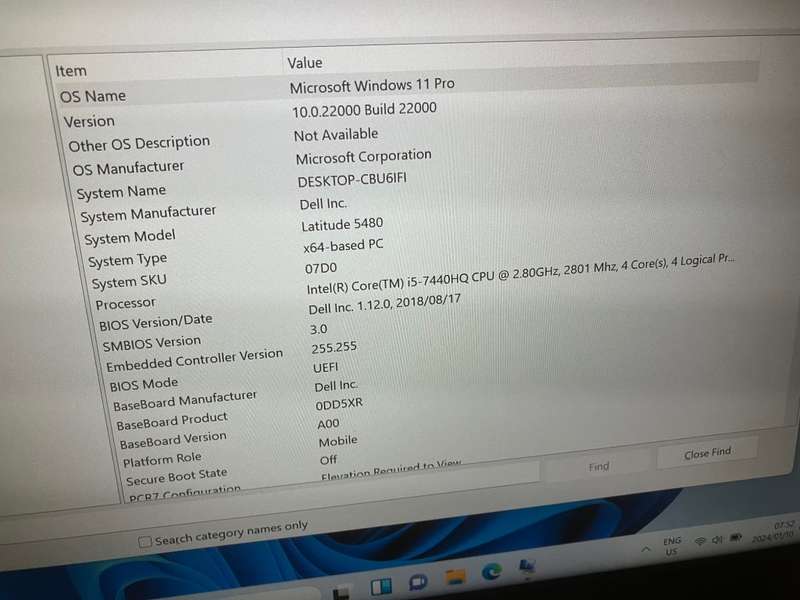 Dell latitude 5480 i5 7th gen