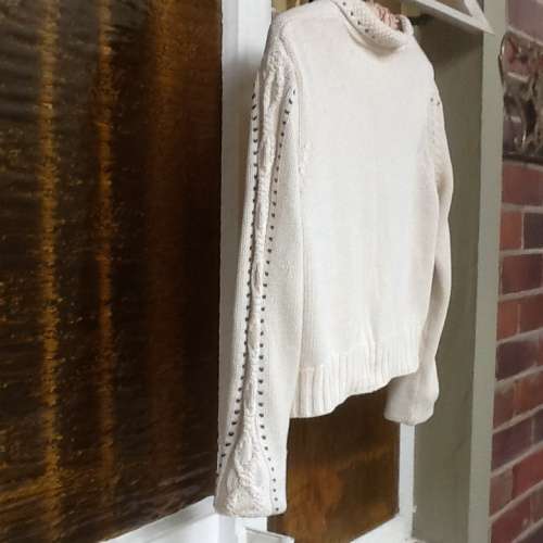 A Cream/White Cardigan.  United Colours of Beneton. Large.