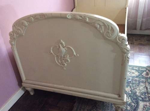 A Beautiful Vintage Sturdy Wooden Single Bed with Lovely Detail.