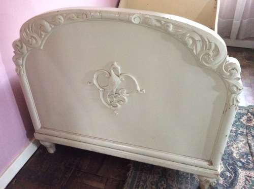 A Beautiful Vintage Sturdy Wooden Single Bed with Lovely Detail.