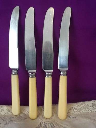 Four Medium Size Bone Handle Knives.