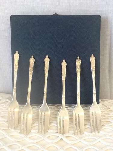 A Boxed Set of Six Silver Plated Apostle Forks.