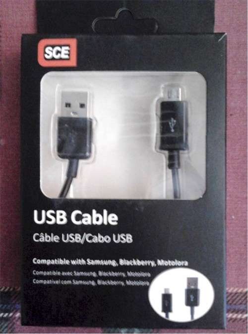 SCE USB charger cable compatible with Samsung, Blackberry, Motorola, etc.