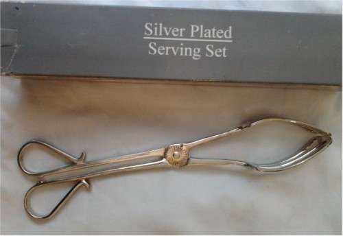 Silver-plated serving tong