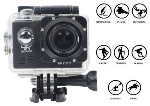 4K Ultra HD 30FPS Action Camera with WiFi and remote - up to 5 hours recording