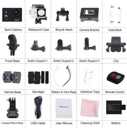 4K Ultra HD 30FPS Action Camera with WiFi and remote - up to 5 hours recording