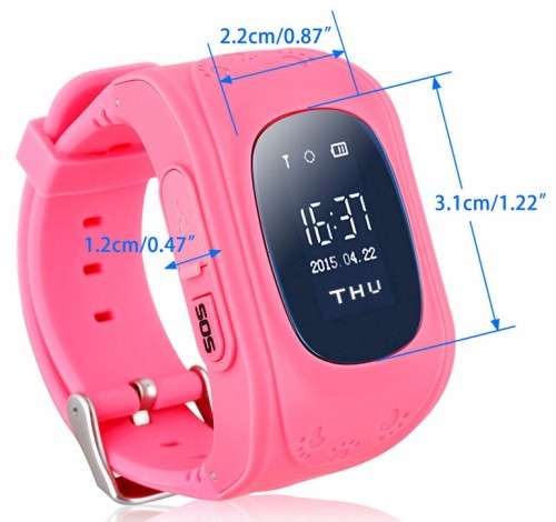 Pink Q50 kids GPS tracking smartwatch
