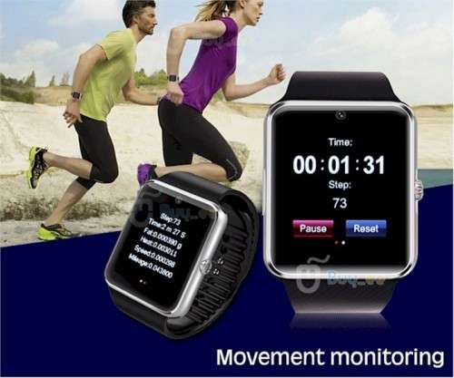 GT08 smartwatch with SIM slot, camera, pedometer, step motion and many other features
