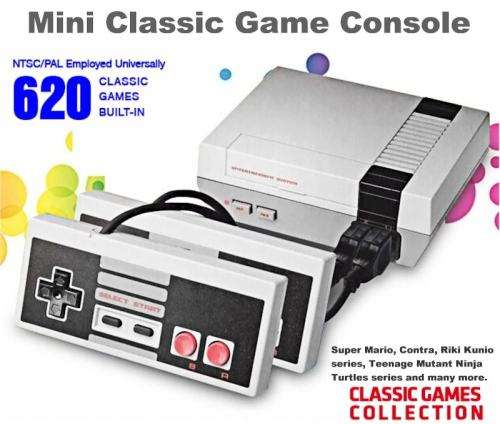 Mini classic game console with 620 built-in classic games