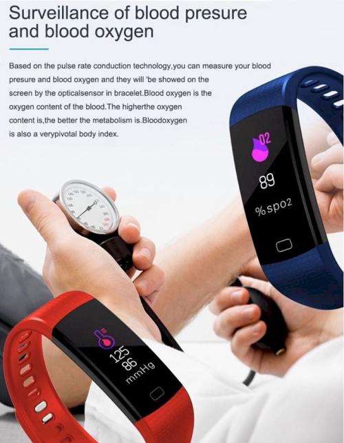Y5 Sports Fitness Watch with Blood Pressure and Oxygen Level Monitors