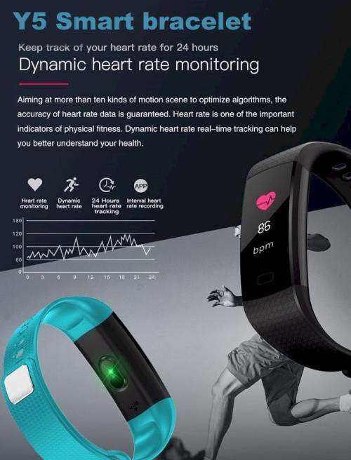 Y5 Sports Fitness Watch with Blood Pressure and Oxygen Level Monitors