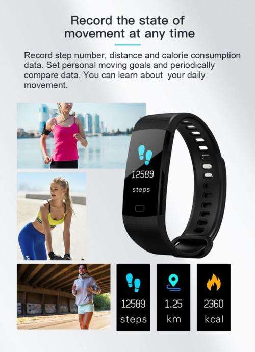 Y5 Sports Fitness Watch with Blood Pressure and Oxygen Level Monitors