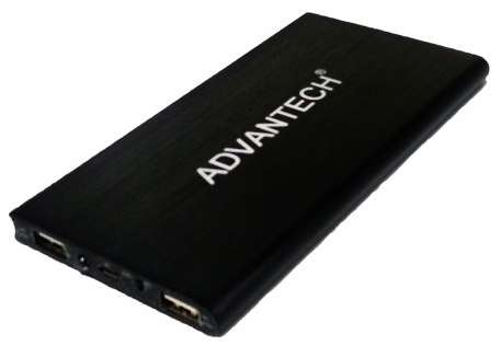 Advantech 20000mAh Power Bank with Dual USB 1A and 2A and LED Light