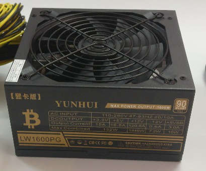 Gold POWER 1600WATT BTC bitcoin power supply for 6 GPU CARDS