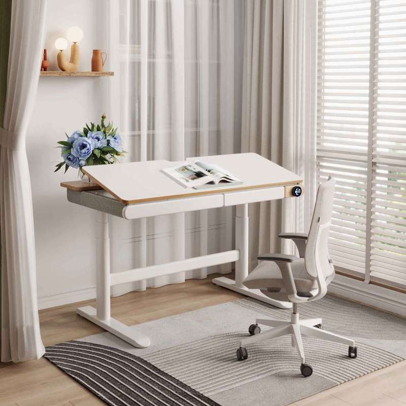 DIYF - Electronic Height Adjustable Study Desk with Tilting Table Top