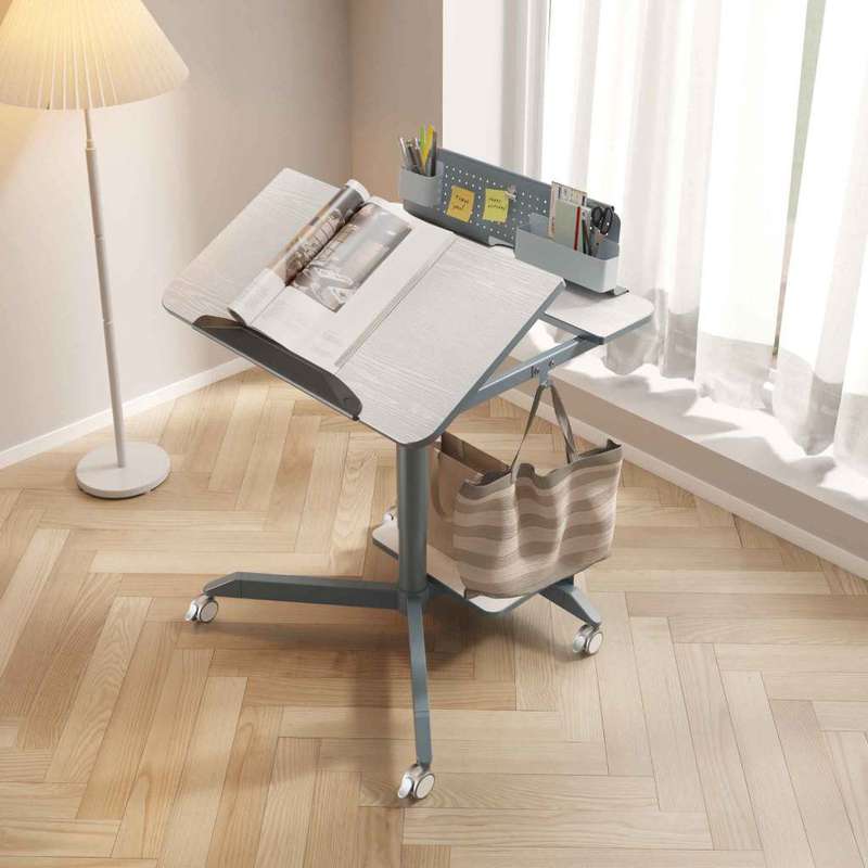 DIYF - Height Adjustable Pneumatic Lifting Desk with Tilting Table Top