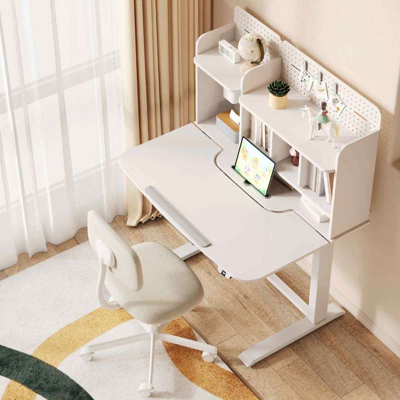 DIYF - Electronic Height Adjustable Study Desk with Shelving