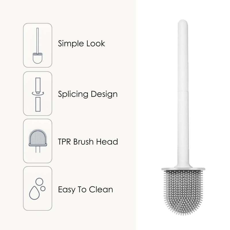 Betty's Home & Beauty - Silicone Toilet Brush with Rubber Bristles