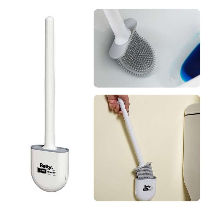 Betty's Home & Beauty - Silicone Toilet Brush with Rubber Bristles