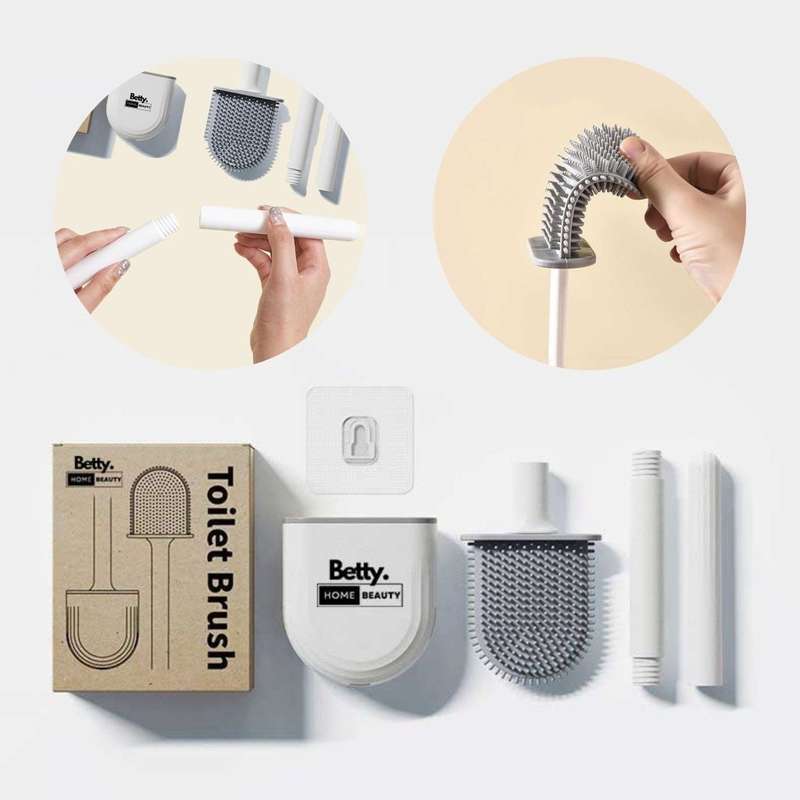 Betty's Home & Beauty - Silicone Toilet Brush with Rubber Bristles