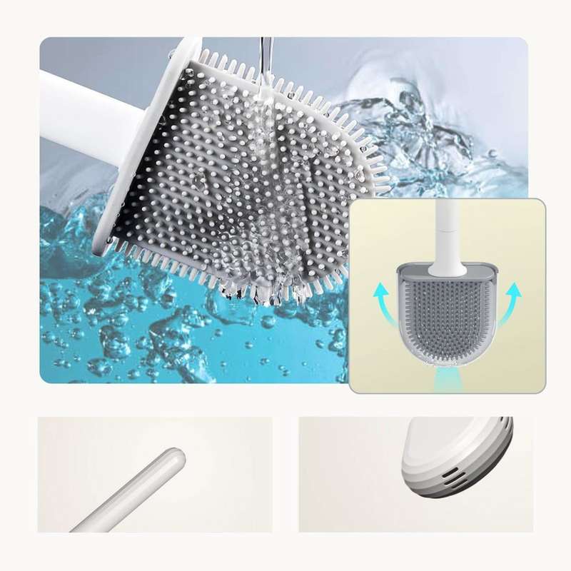 Betty's Home & Beauty - Silicone Toilet Brush with Rubber Bristles