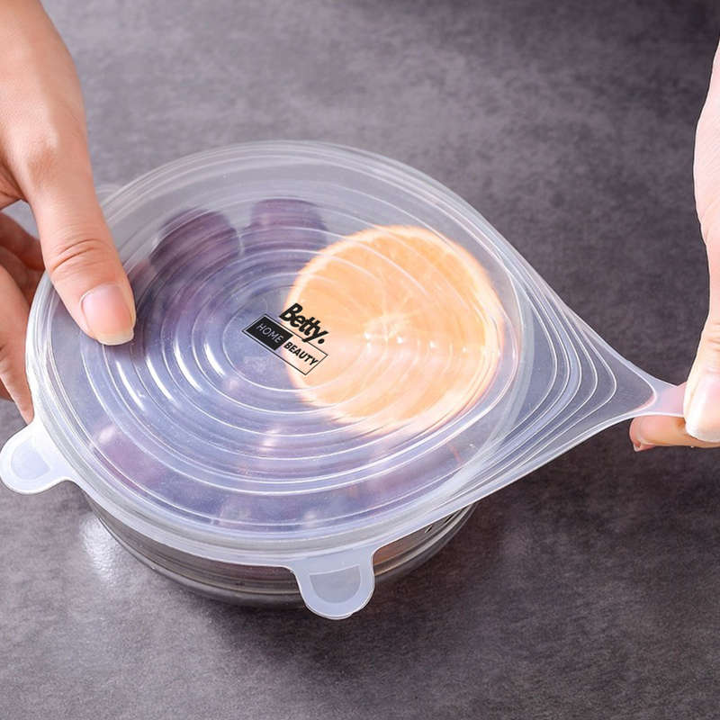 Betty`s Home & Beauty - 6 Pack Silicone Stretching Food Preserving Lid