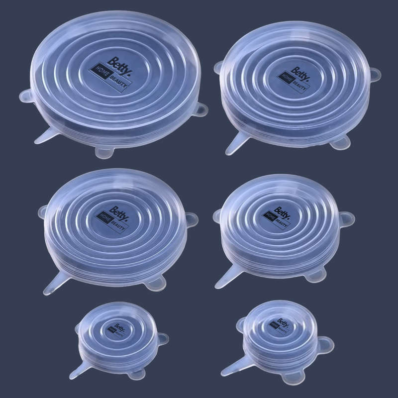Betty`s Home & Beauty - 6 Pack Silicone Stretching Food Preserving Lid