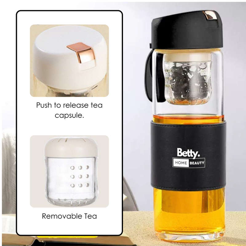 Betty`s Home & Beauty - 450ml Glass Bottle with Magnetic Infuser